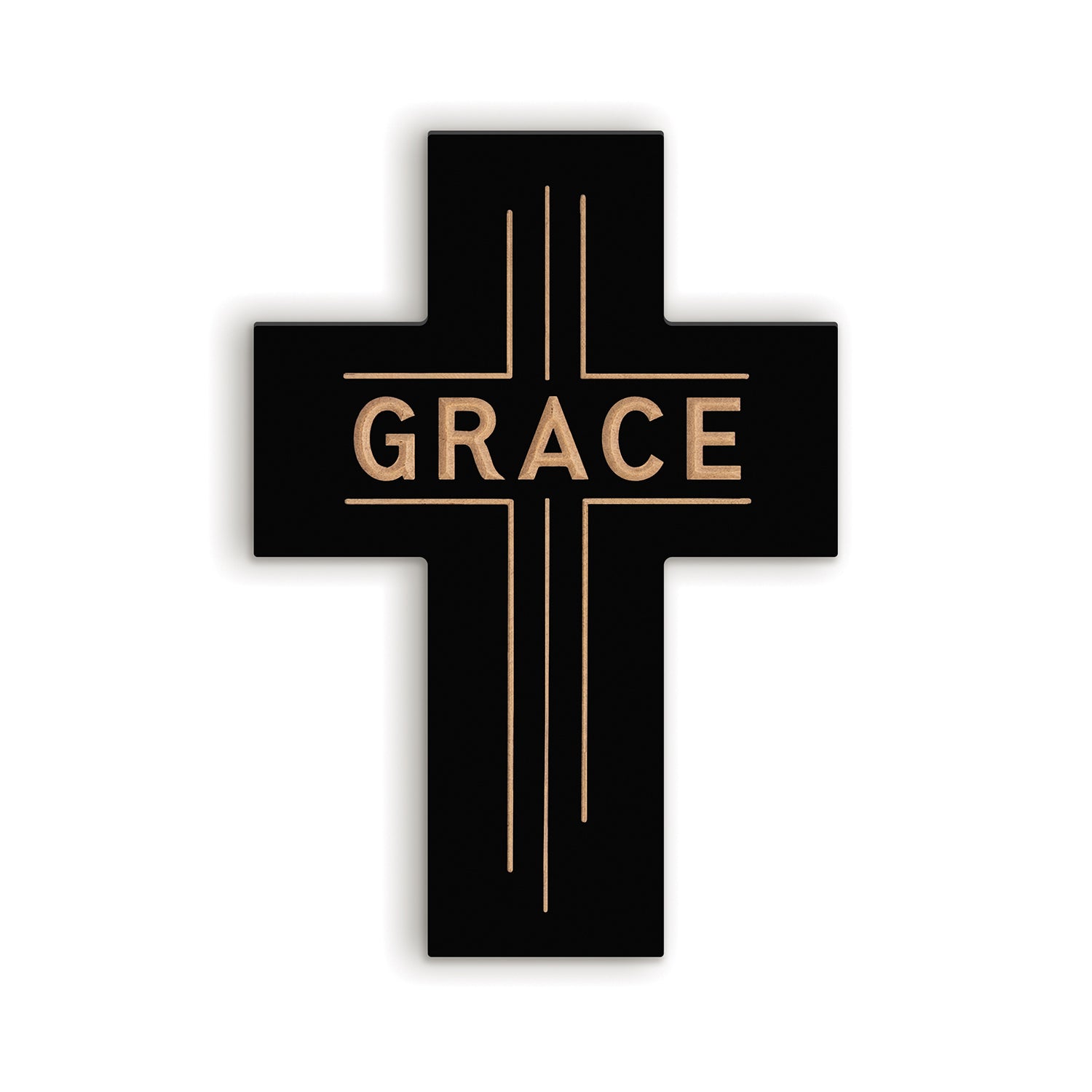 Cross: Grace, Black (MDF)