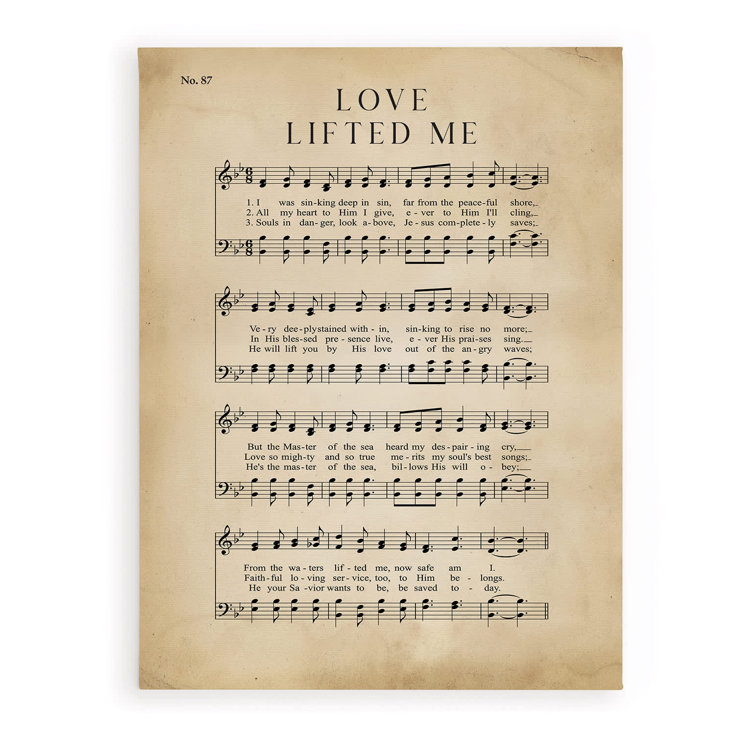 Wall Art: Love Lifted Me, Sheet Music 