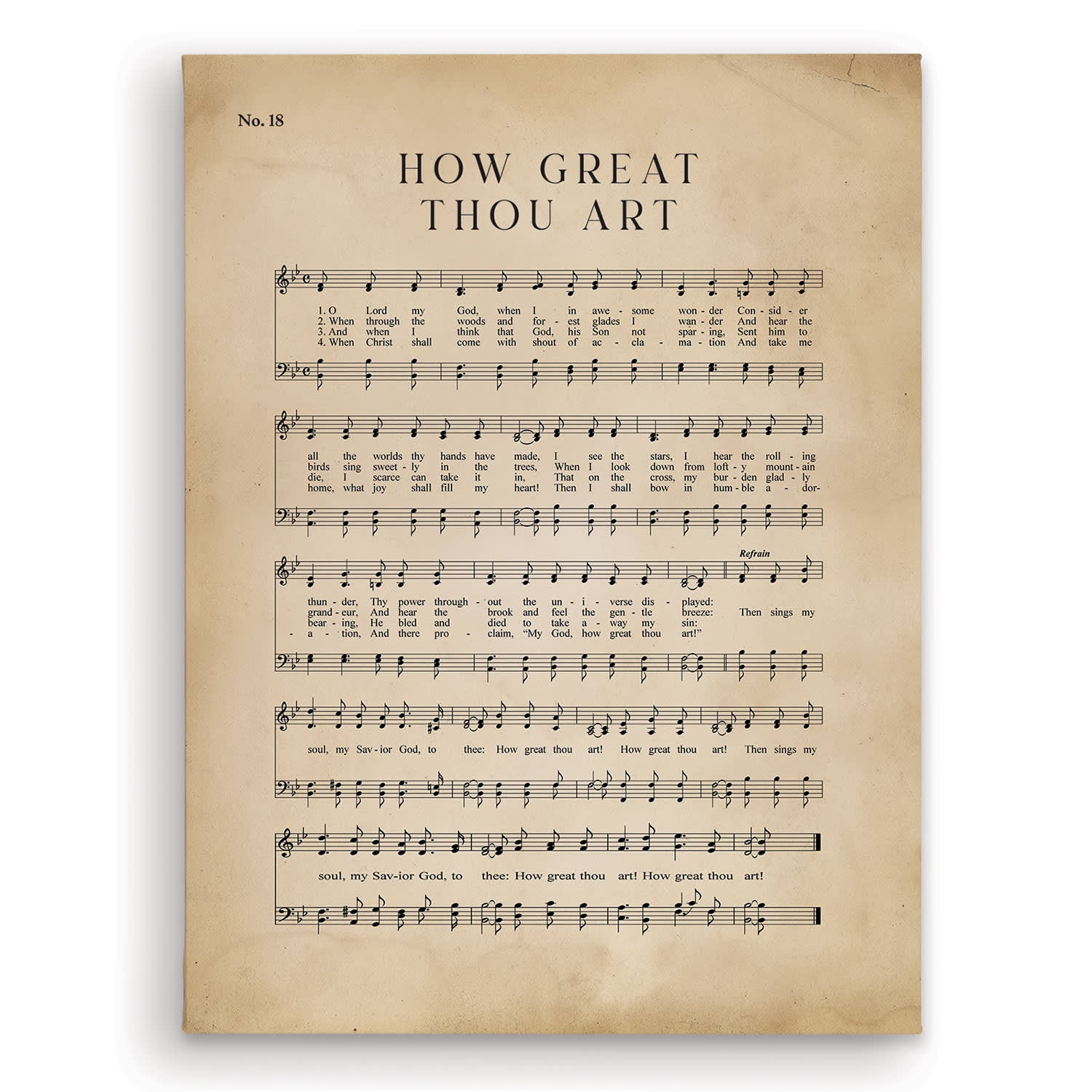 Wall Art: How Great Thou Art, Sheet Music 