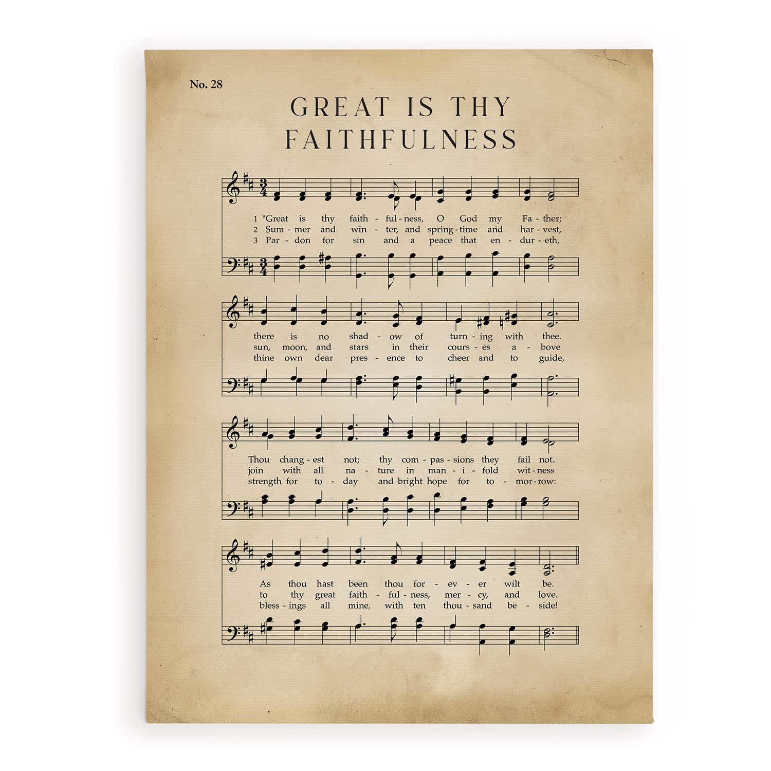 Wall Art: Great Is Thy Faithfulness, Sheet Music 
