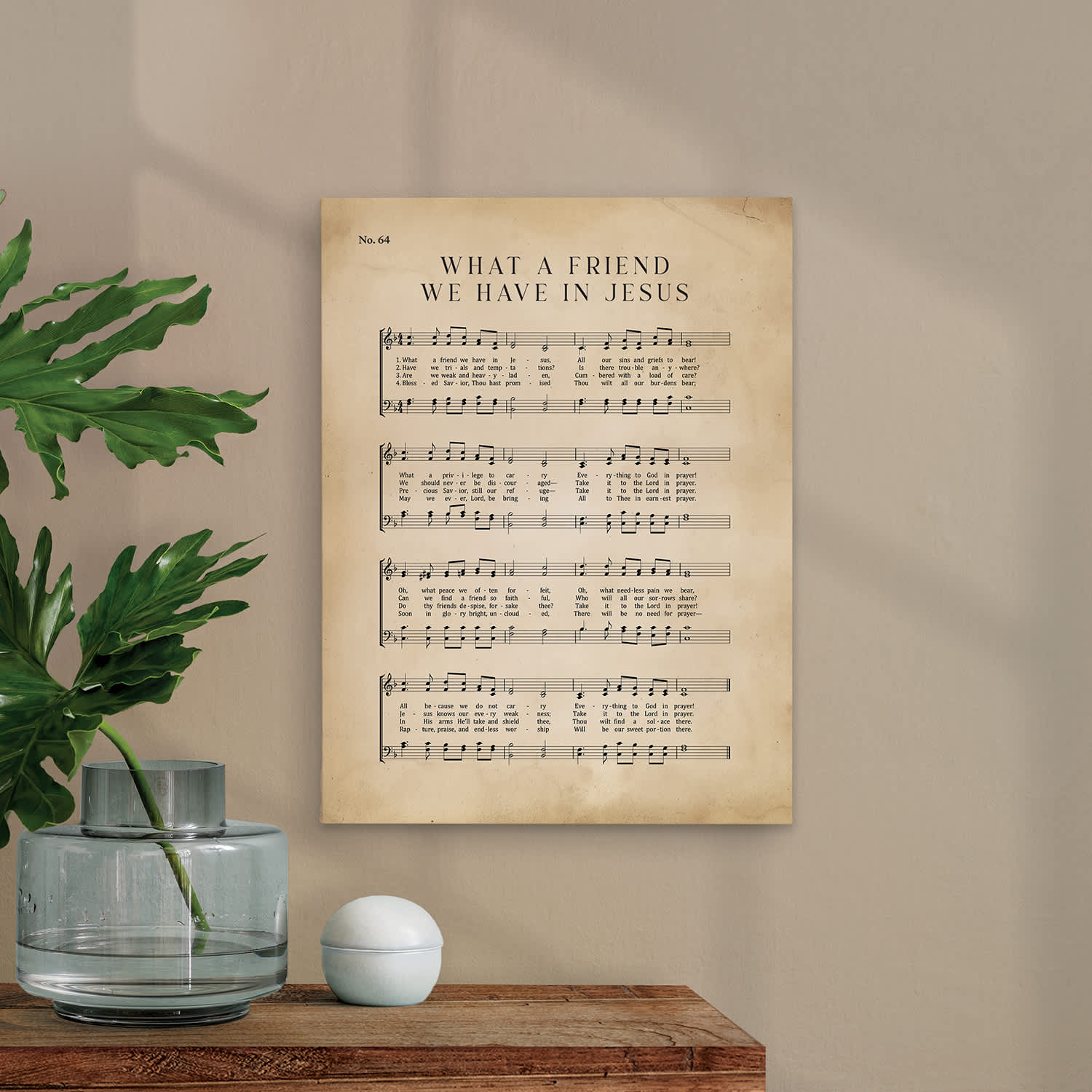 Wall Art: What A Friend We Have In Jesus, Sheet Music 