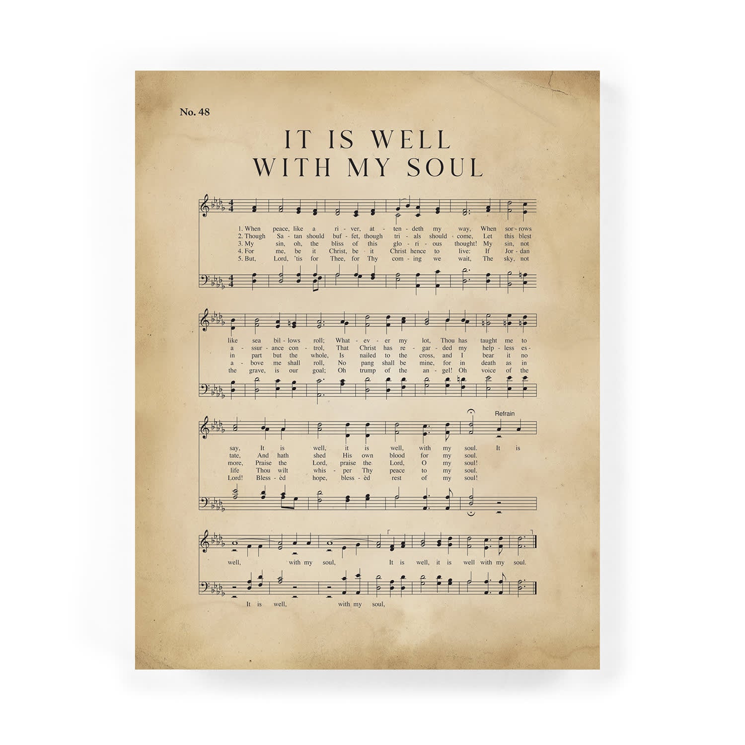 Tabletop Décor: It Is Well With My Soul, Sheet Music (MDF)