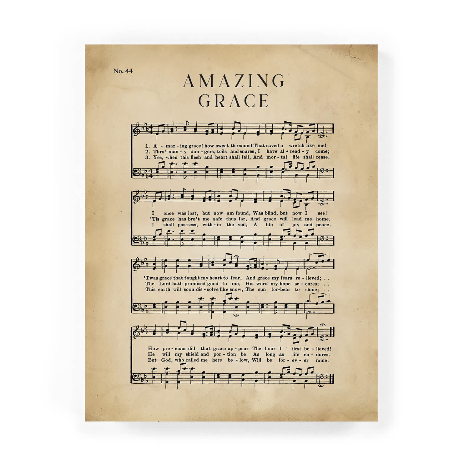 Tabletop Décor: Amazing Grace, Sheet Music (MDF)