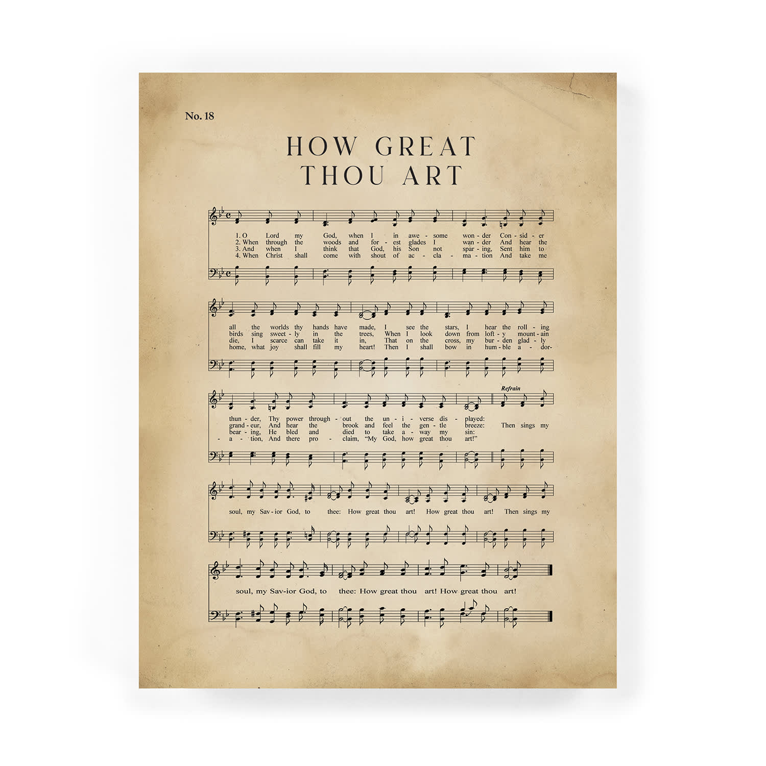 Tabletop Décor: How Great Thou Art, Sheet Music (MDF)