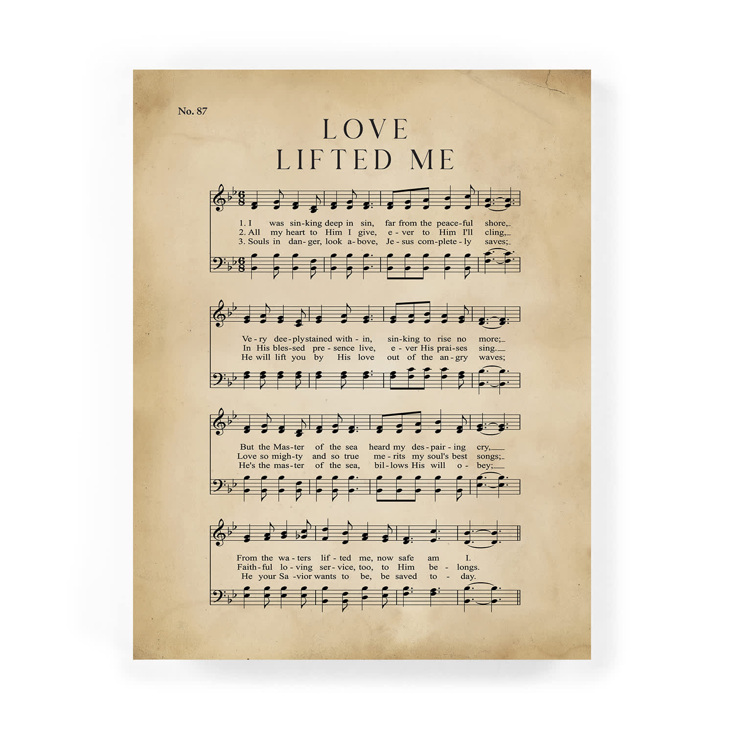 Tabletop Décor: Love Lifted Me, Sheet Music (MDF)