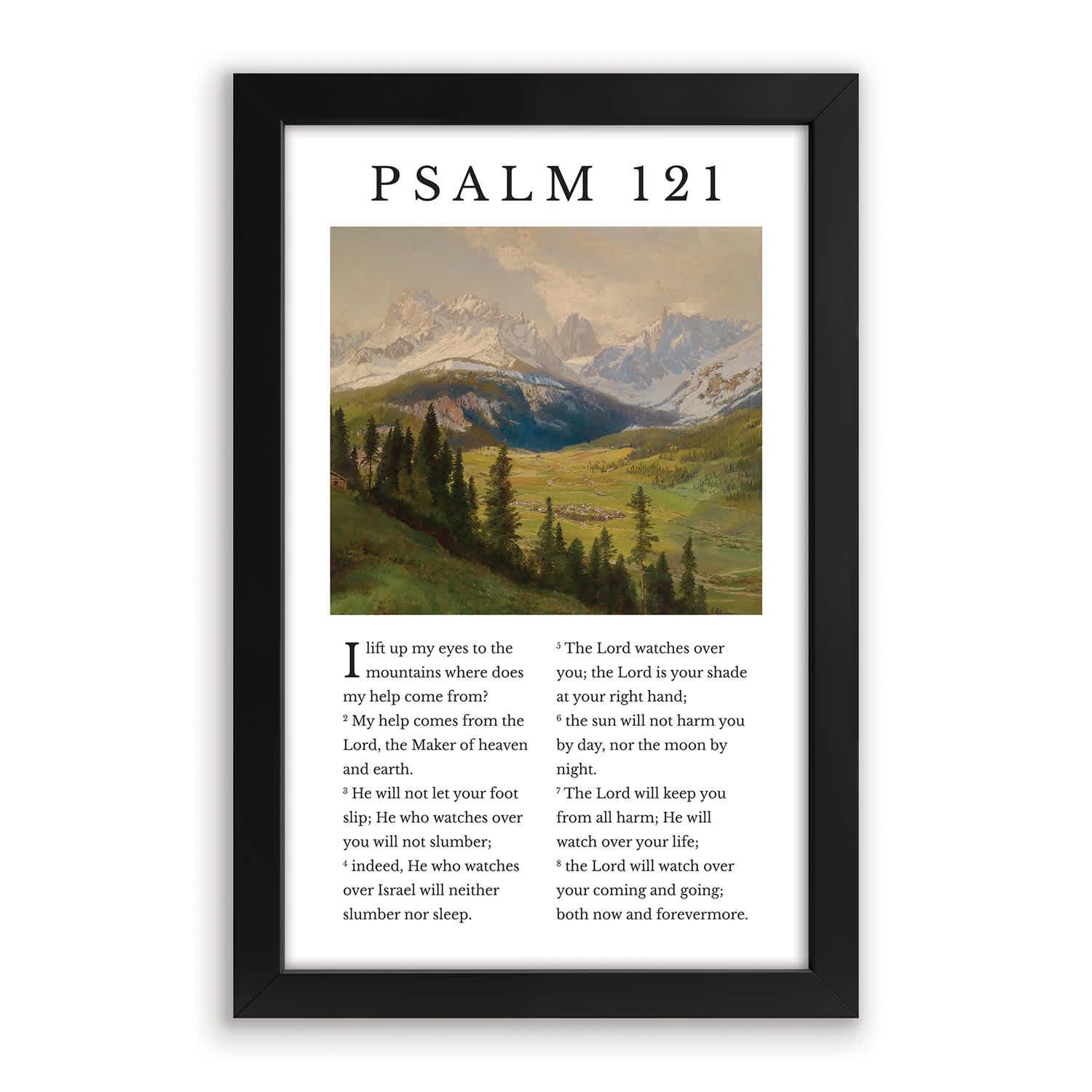 Framed Wall Art: I Lift Up My Eyes To The Mountains, Psalm 121 (MDF/HDF)