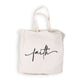 Reusable Tote Bag: Faith, White Canvas