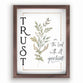 Framed Wall Art: Trust In The Lord With All Your Heart (Pine/HDF)