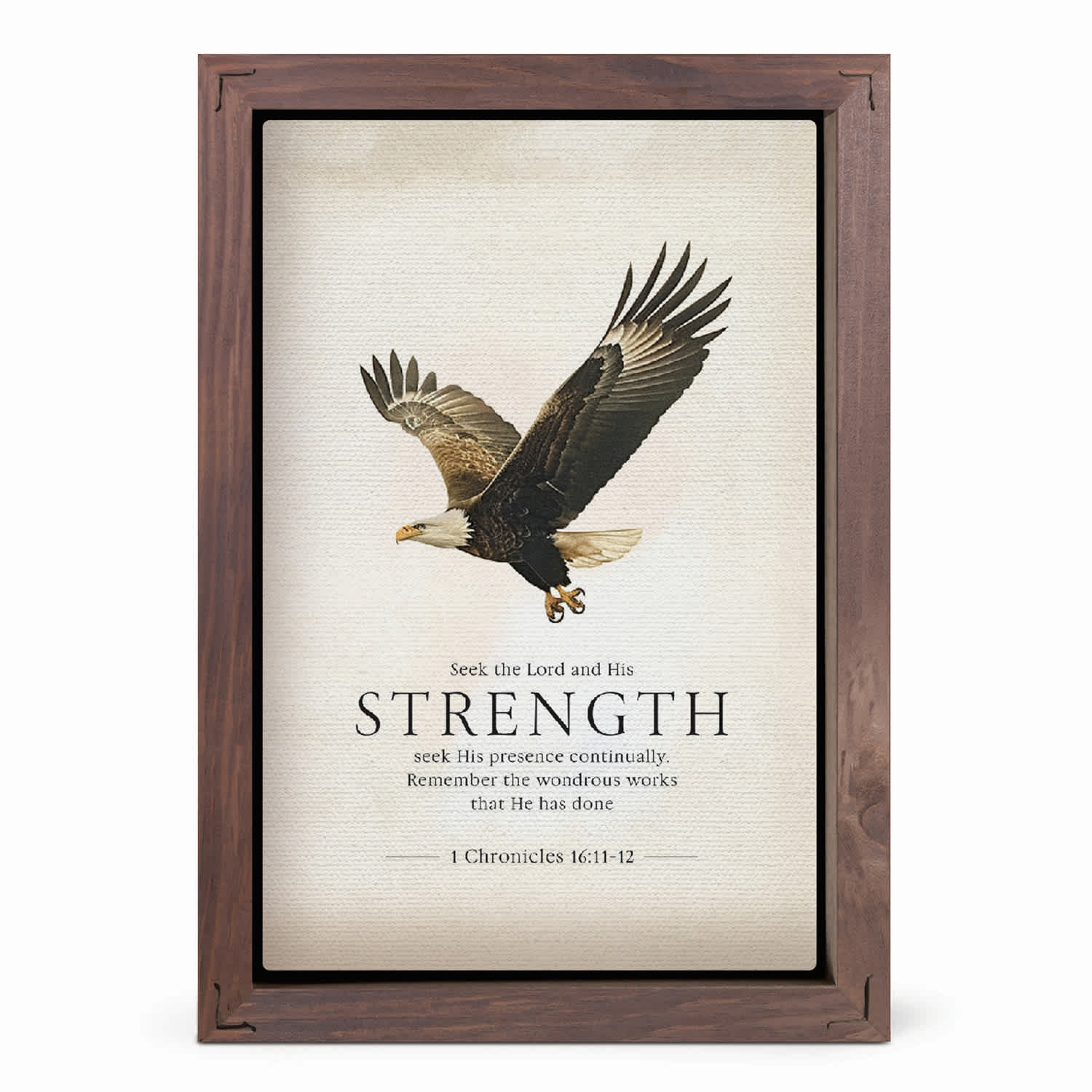 Framed Wall Art (Pine, MDF): Seek The Lord (Eagle)