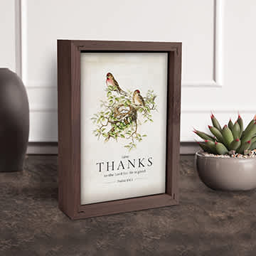 Framed Wall Art (Pine, MDF): Give Thanks 