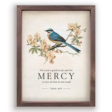 Framed Wall Art (Pine, MDF): The Lord is Mercy