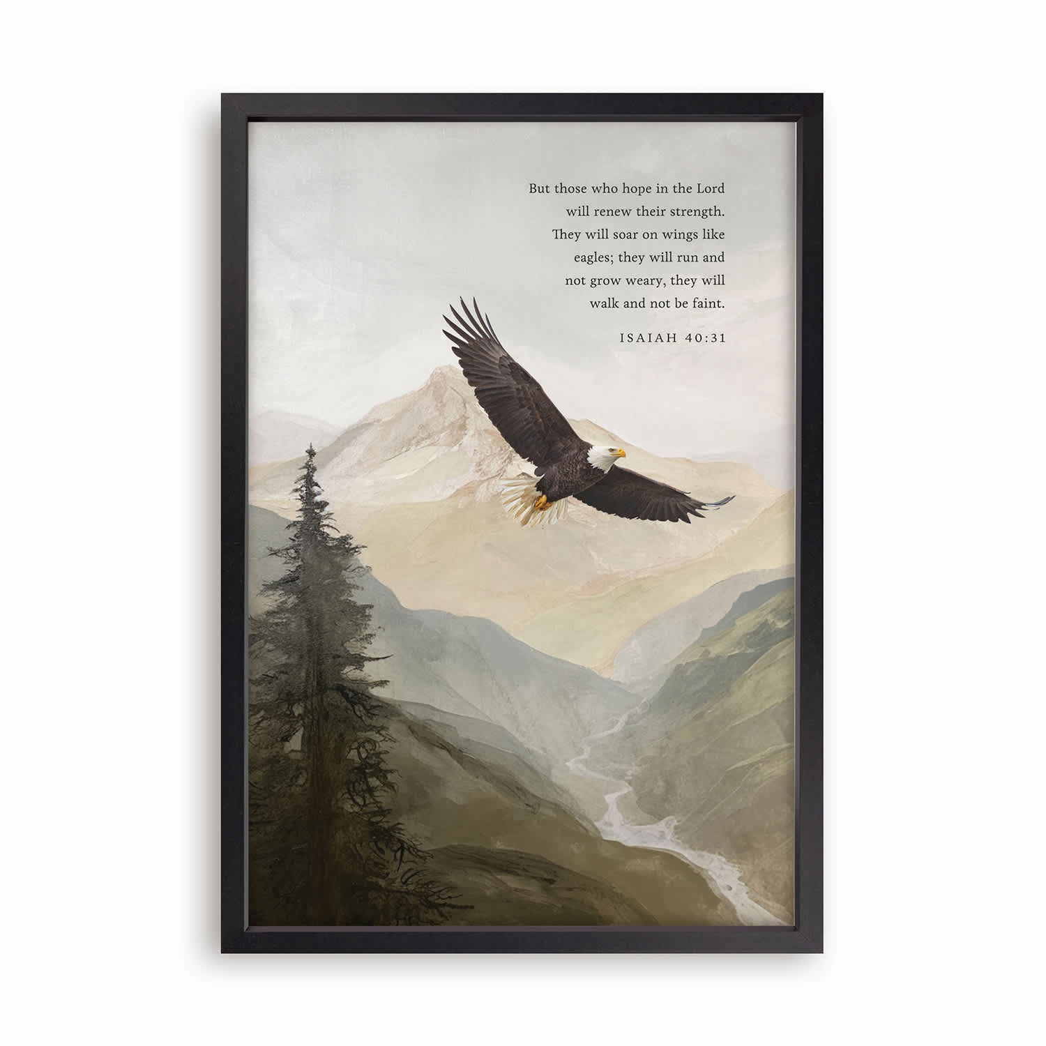 Framed Wall Art: But Those Who (MDF)