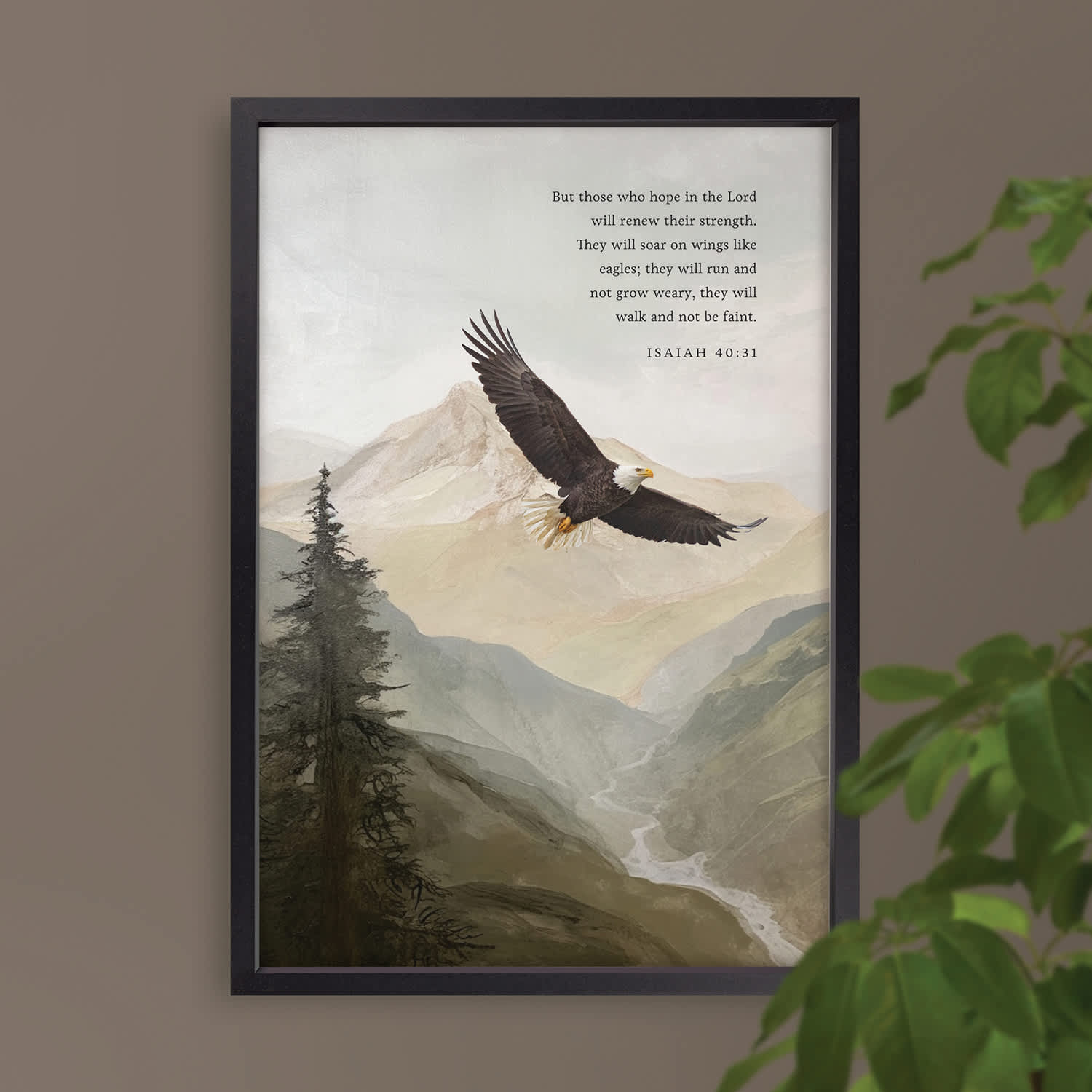 Framed Wall Art: But Those Who (MDF)