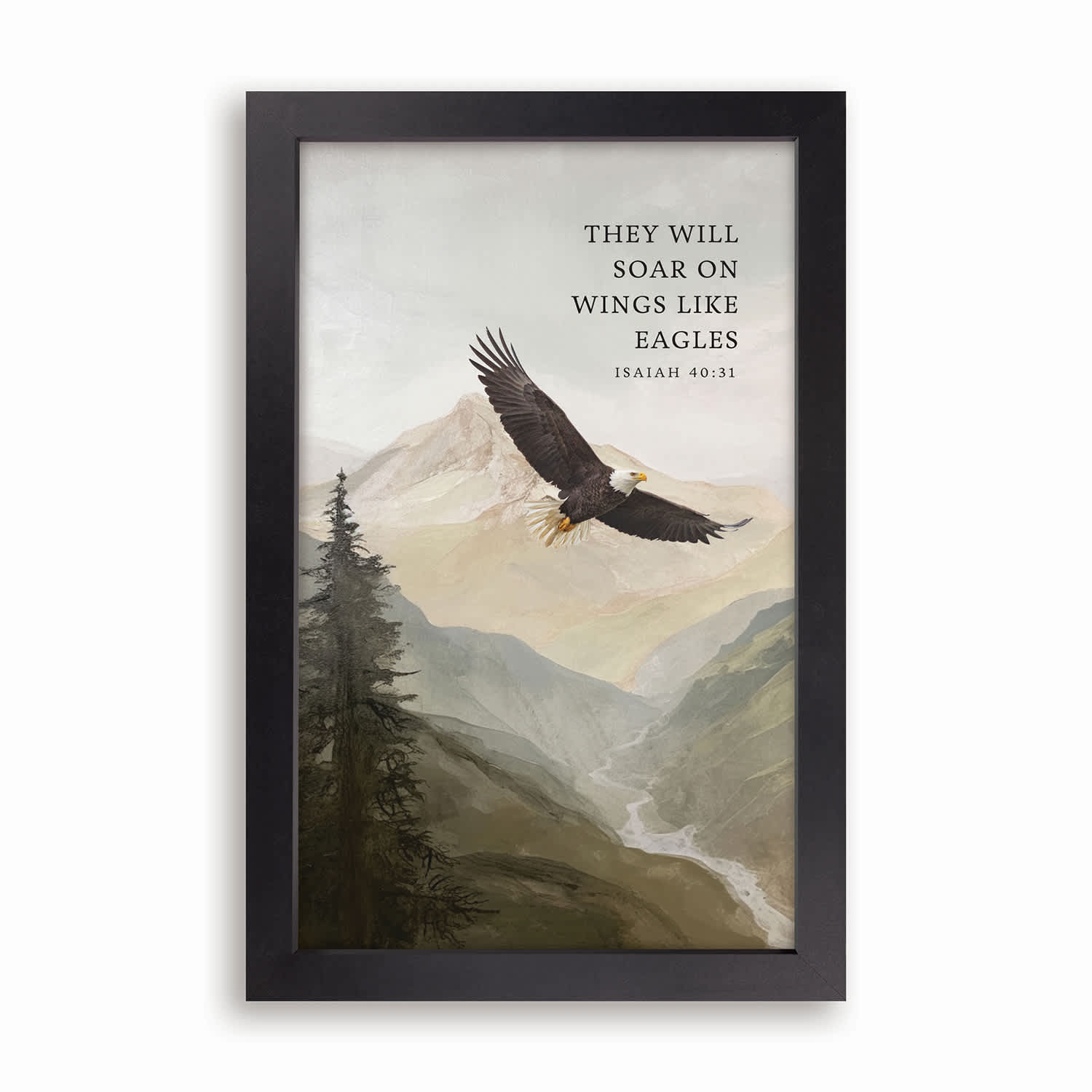 Framed Wall Art: They Will Soar (MDF)