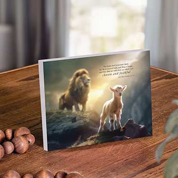 Table Top Decor (MDF): The Lamb Shall 