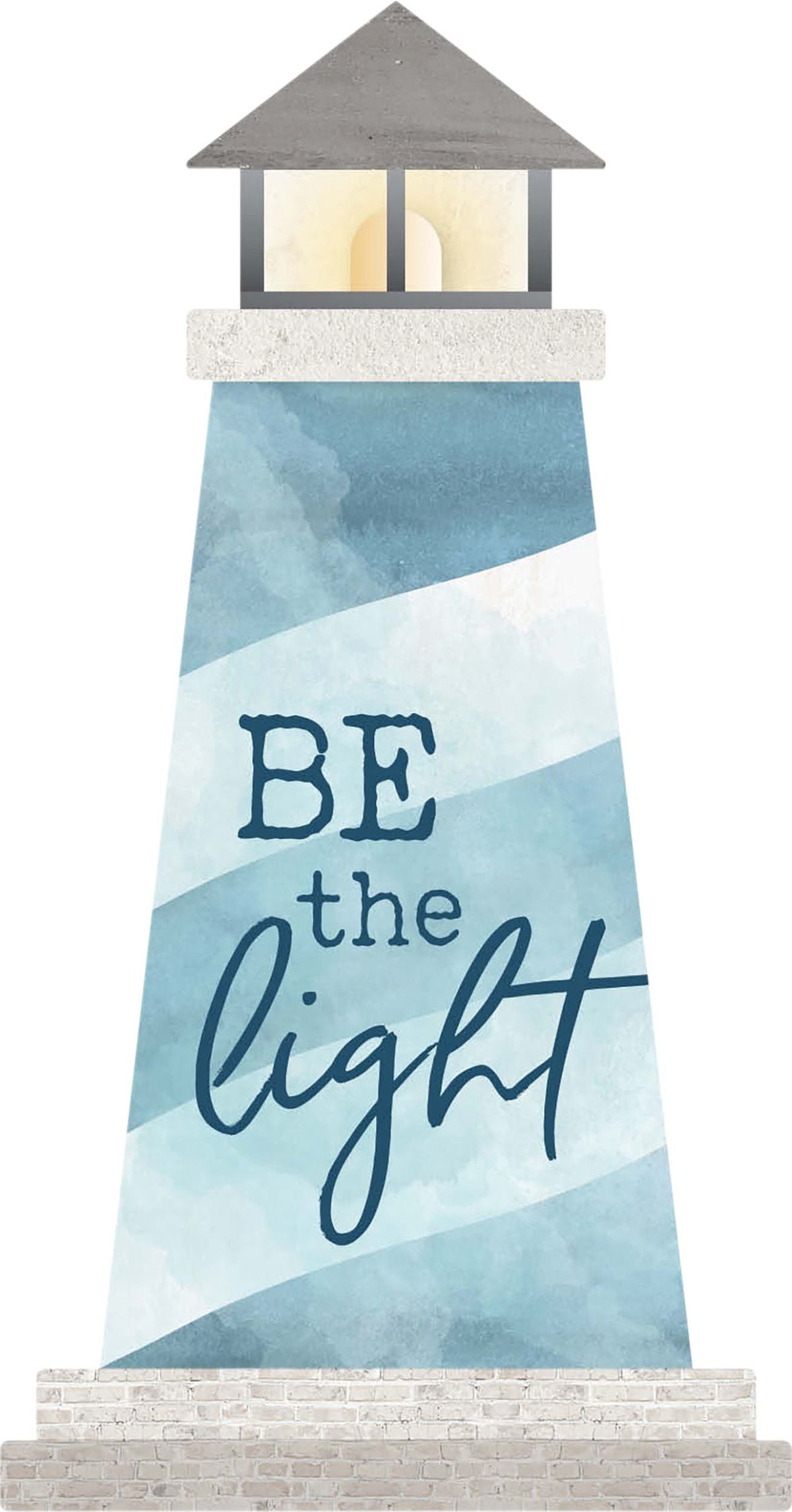 Tabletop Decor: Lighthouse Shape, Be the Light (Pine)