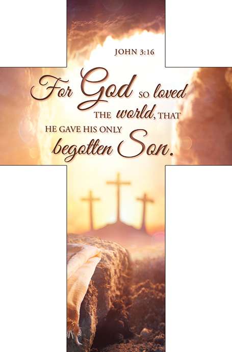Bookmark (25 Pack): Easter - Cross - For God so loved the world (John 3:16 KJV)