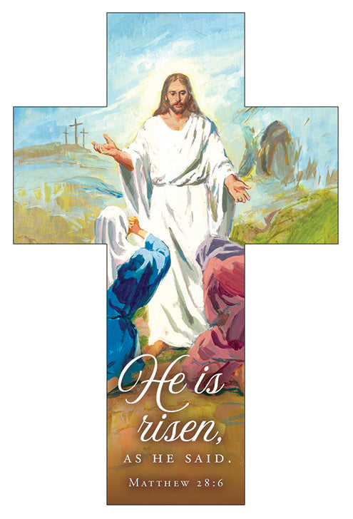 Bookmark Cross-Shaped, 25 Pack: He is Risen (Matt 28:6, Kjv)