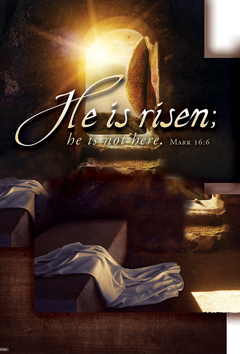 Bookmark Cross-Shaped (25 Pack): He Is Risen (Mark 16:6 KJV)