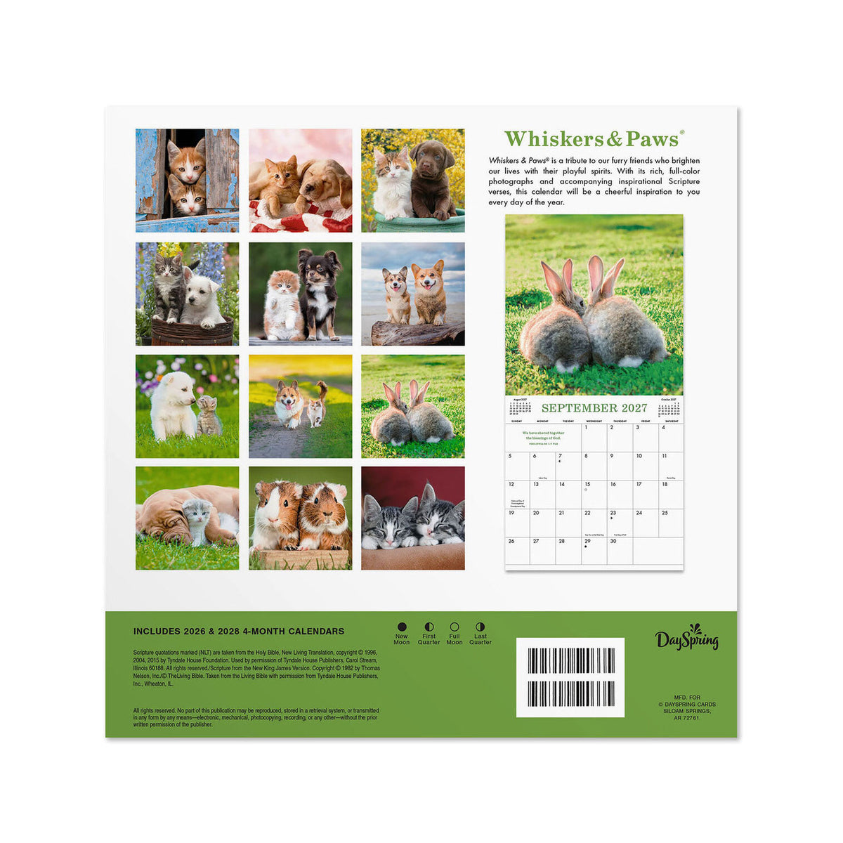 2027 12-Month Mini Wall Calendar: Whiskers & Paws