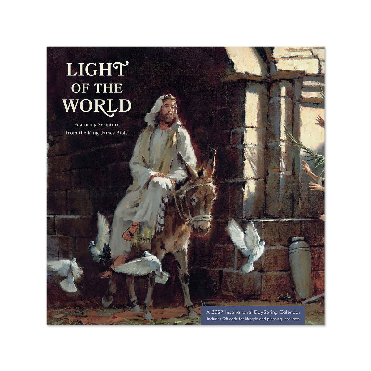 2027 12-Month Wall Calendar: Light Of The World Premium with Envelope, KJV