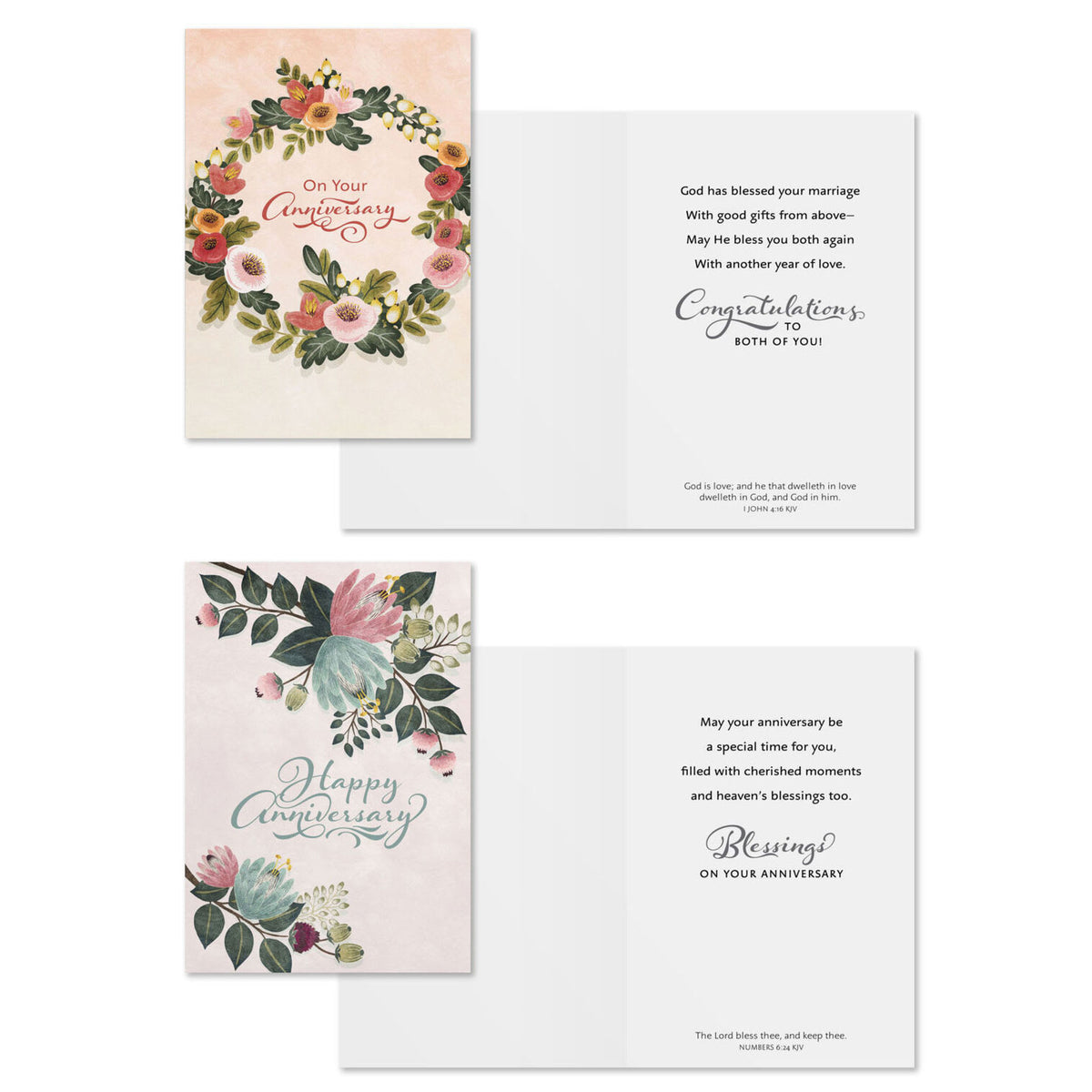 Boxed Cards Anniversary: Flower (12 Cards & Envelopes, 4 Designs)