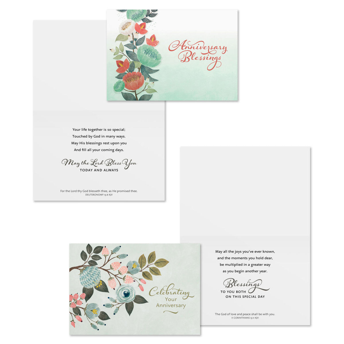Boxed Cards Anniversary: Flower (12 Cards & Envelopes, 4 Designs)
