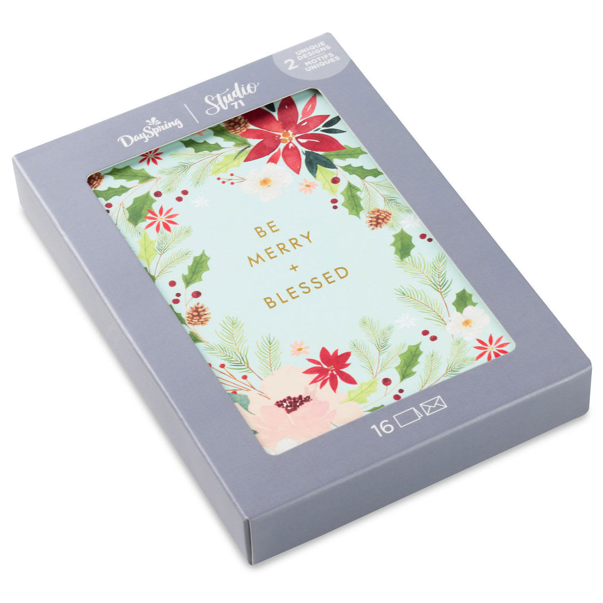 Christmas Boxed Cards: Studio 71 Assortment, 8 Each of 2 Designs, 16 Envelopes