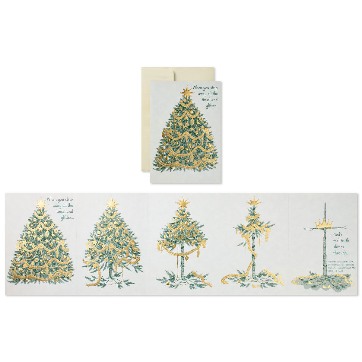Christmas Boxed Cards: Tree to Cross, 12 Cards & 12 Envelopes