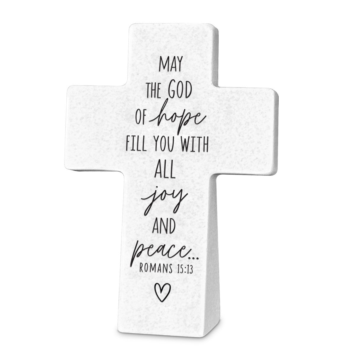 Cross (Resin Stone): She Inspires Hope, Romans 15:13