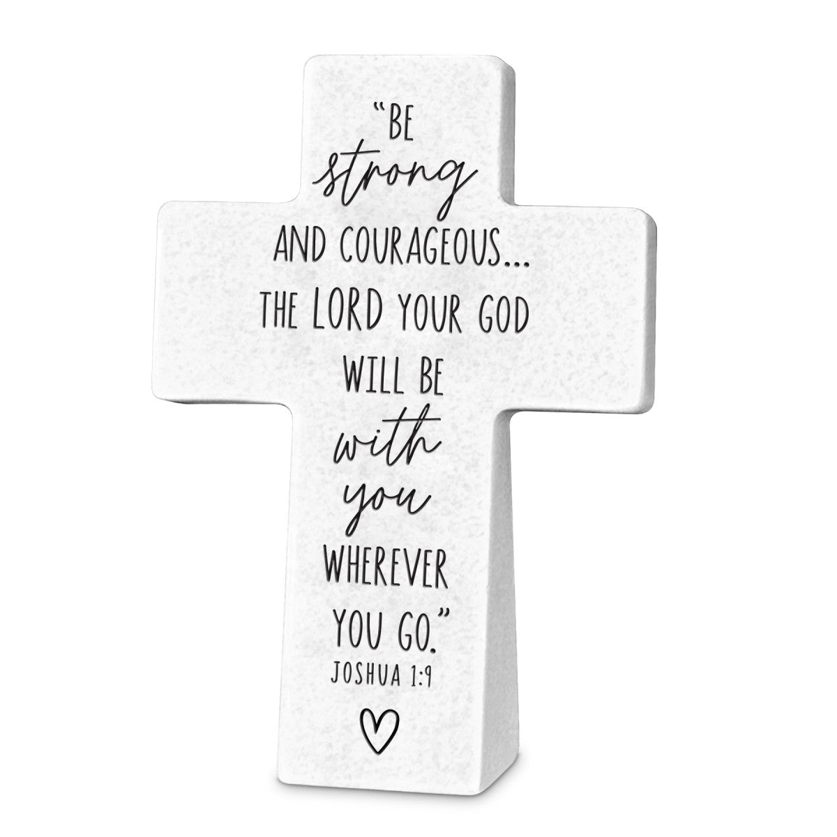 Cross (Resin Stone): She Inspires Strong, Joshua 1:9