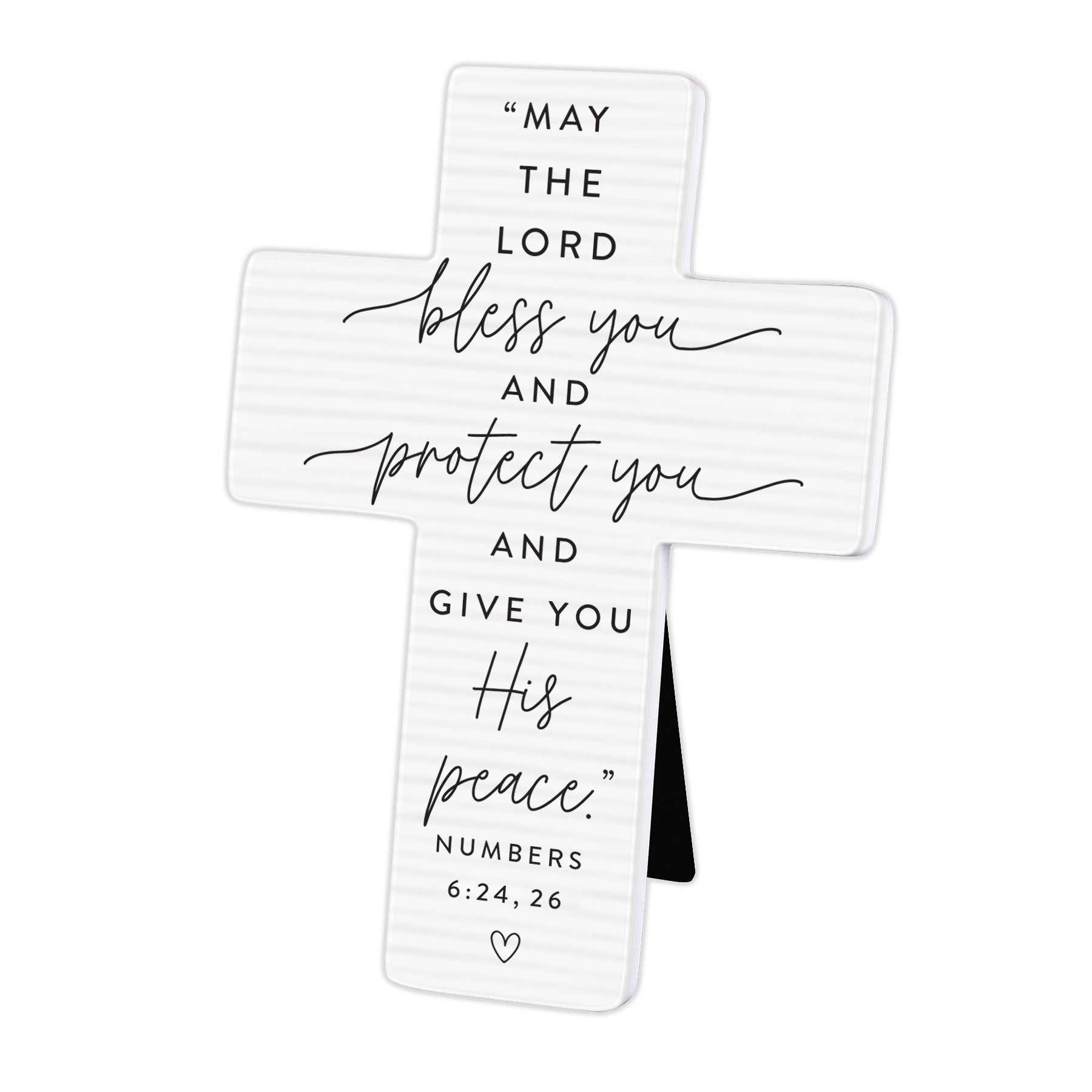 Ceramic Cross: Bless You Easel Back (Numbers 6:24,26)