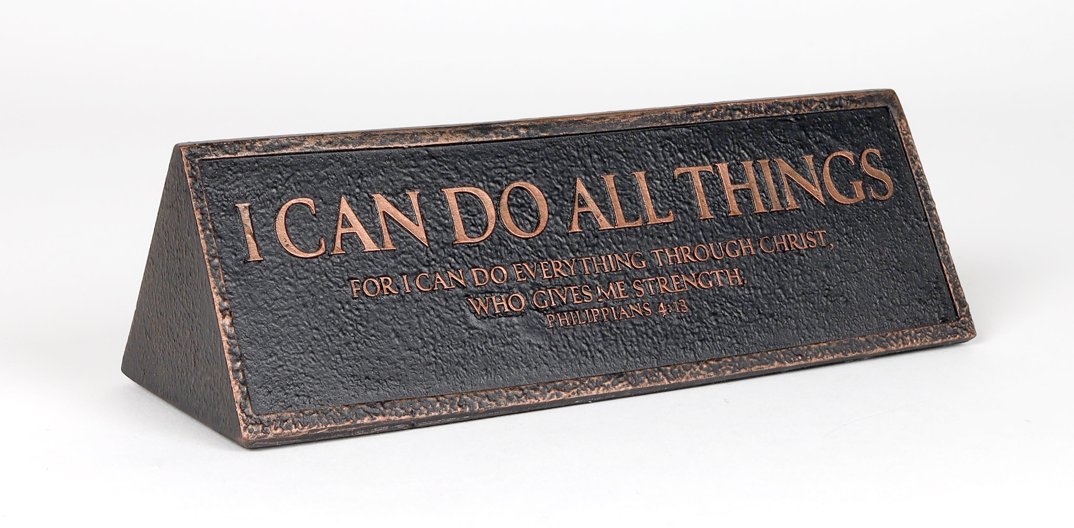 Tabletop Plaque: I Can Do All Things, Copper Resin (Philippians 4:13)