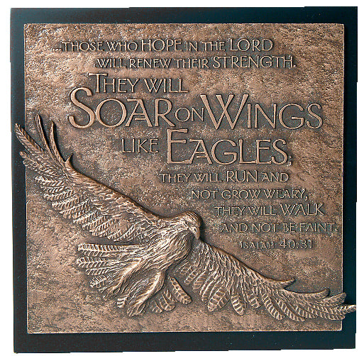 Resin/Mdf Plaque: Sculpture Moments of Faith, Eagle (Isaiah 40:31)