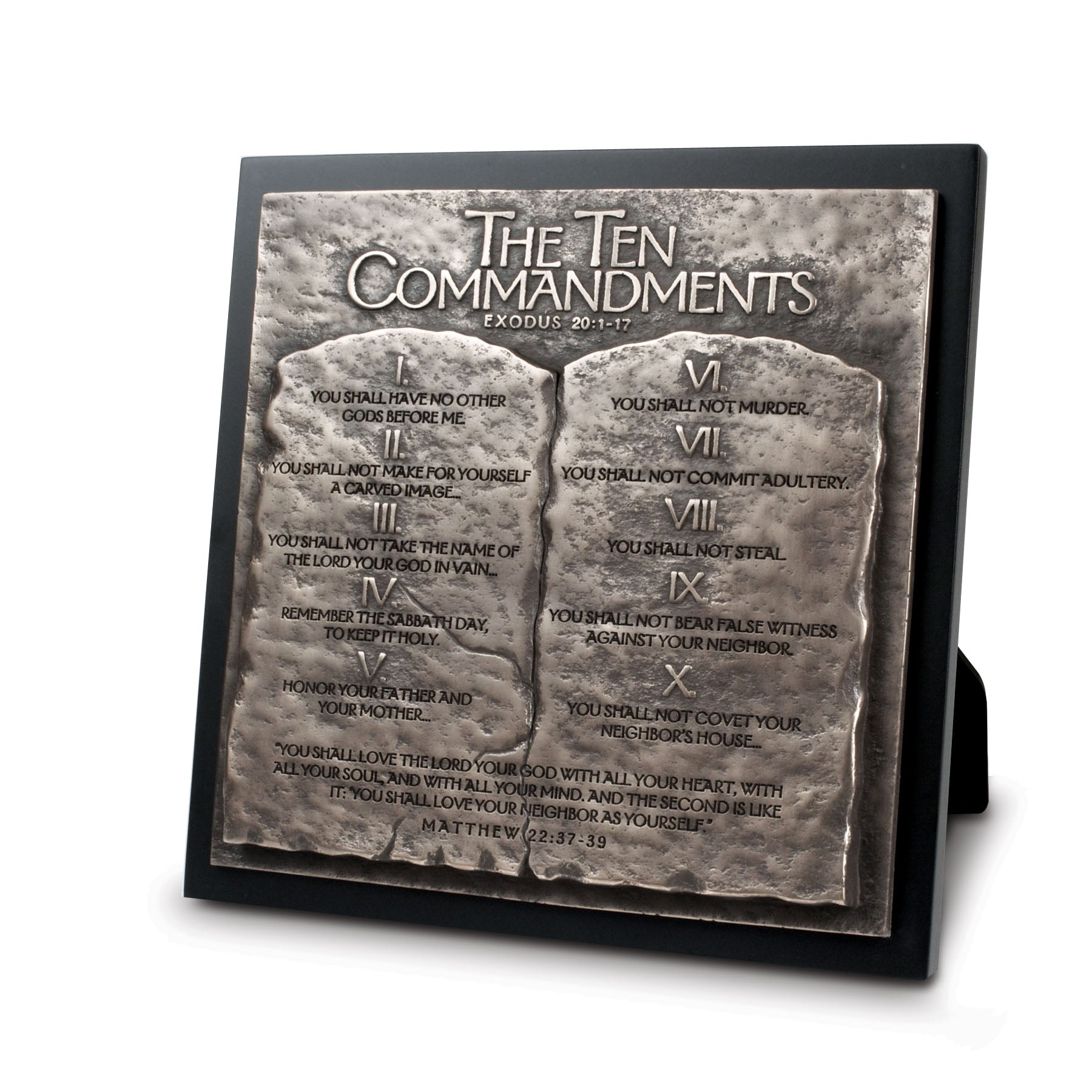 Tabletop Plaque: Ten Commandments, Small, Moments of Faith Sculpture