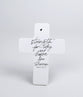 Resin Desktop Cross: Strength for Today (Psalm 23:6) White, Crafted Inspiration