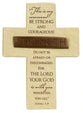 Tabletop Cross: Strength, Bronze Bar, Joshua 1:9 (Polyresin)