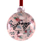 Christmas Ornament (Hand-blown Glass):  Joy, Floral (Romans 15:13), Comes in a clear gift box