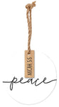 Christmas Ornament, Ceramic/Wood: Simply Christmas With Wood Tag, Peace (Micah 5:5)