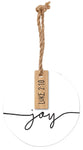 Christmas Ornament, Ceramic/Wood: Simply Christmas With Wood Tag, Joy (Luke 2:10)