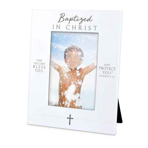 Photo Frame Precious Occasions: Baptized in Christ, Cast Stone (Numbers 6:24)