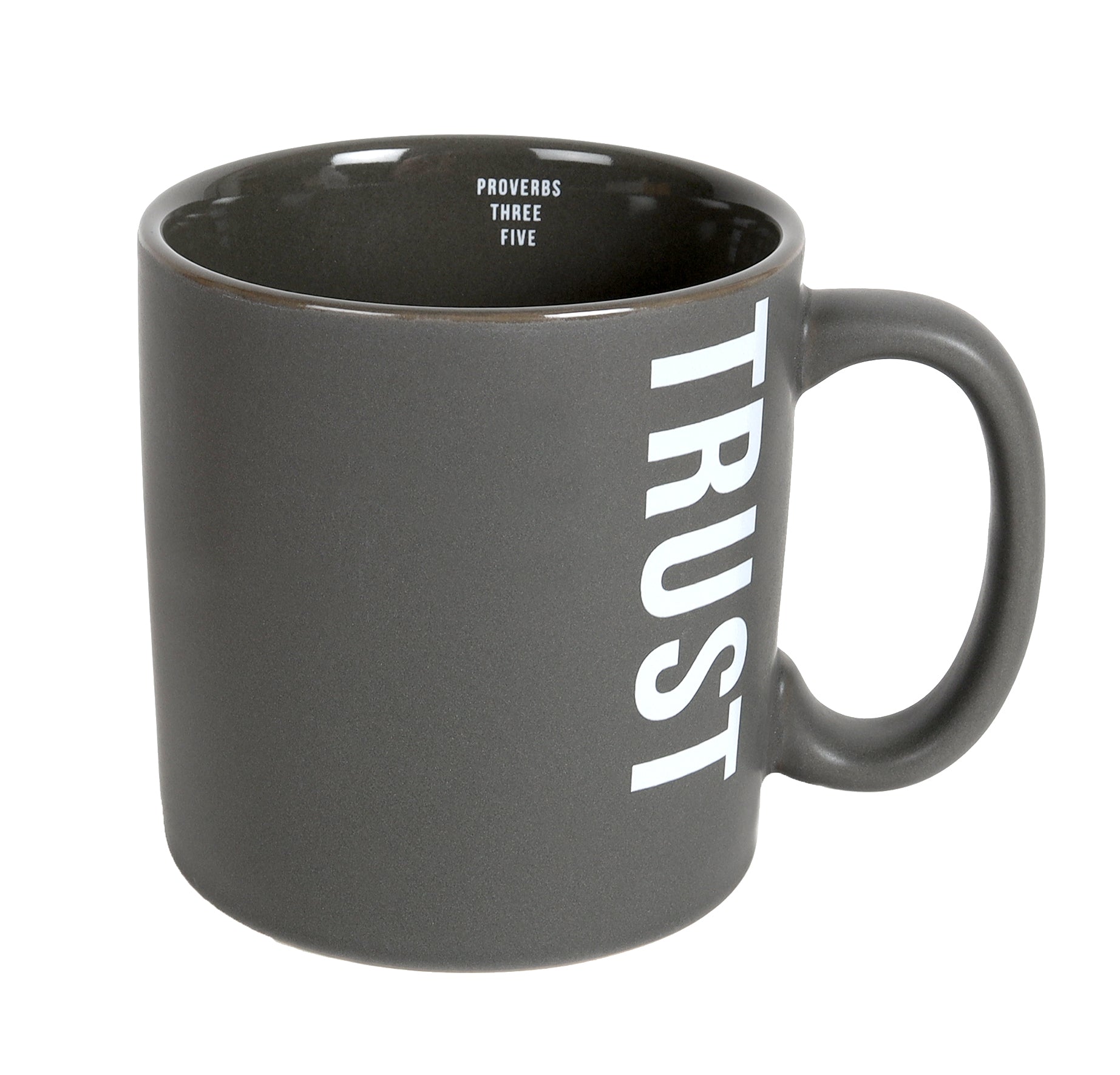 Ceramic Mug: Trust, Charcoal (Proberbs 3:5) Simply Scripture (473 Ml)