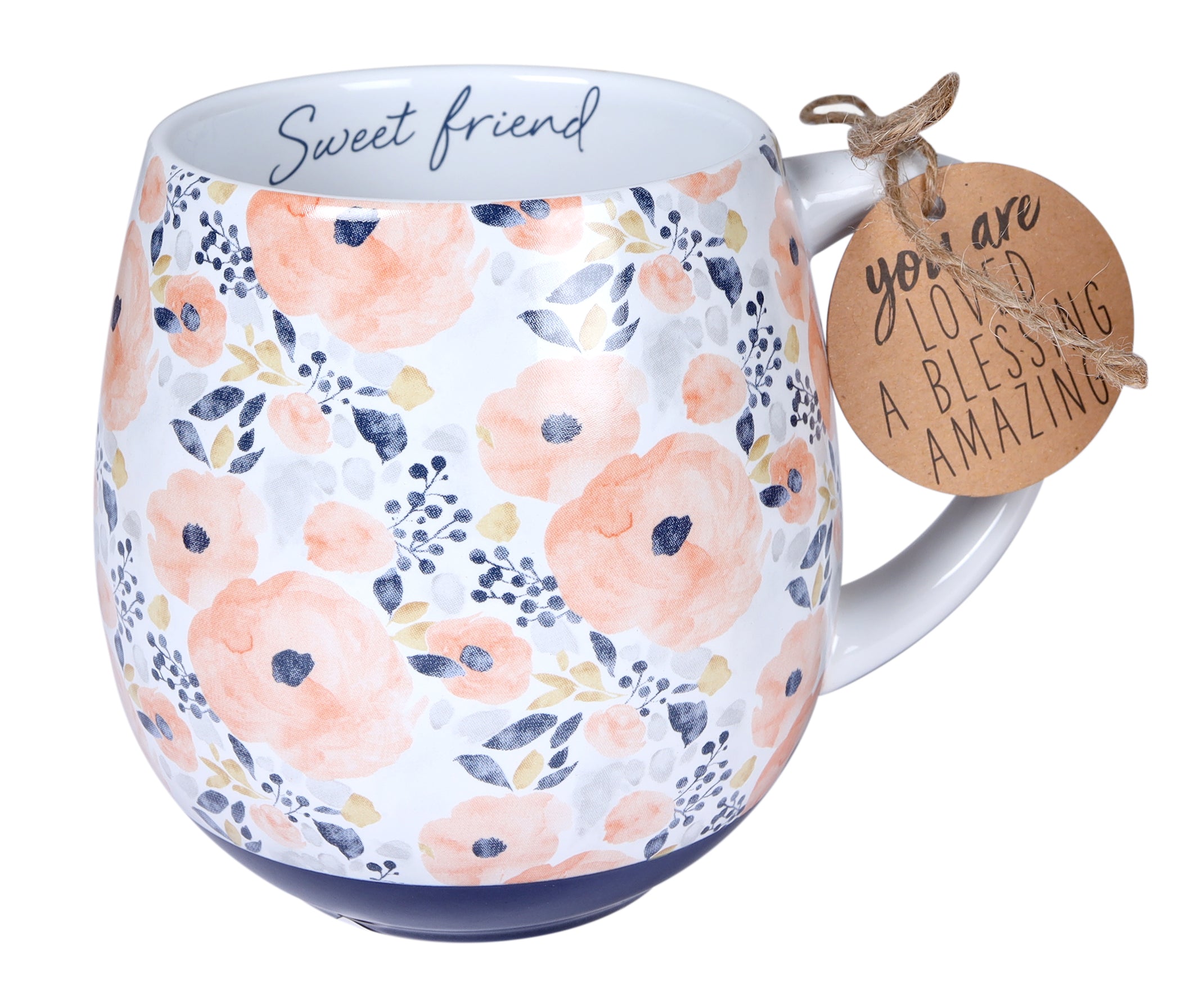 Ceramic Mug: Sweet Friend Watercolour Florals (Proverbs 27:9) (503 Ml)