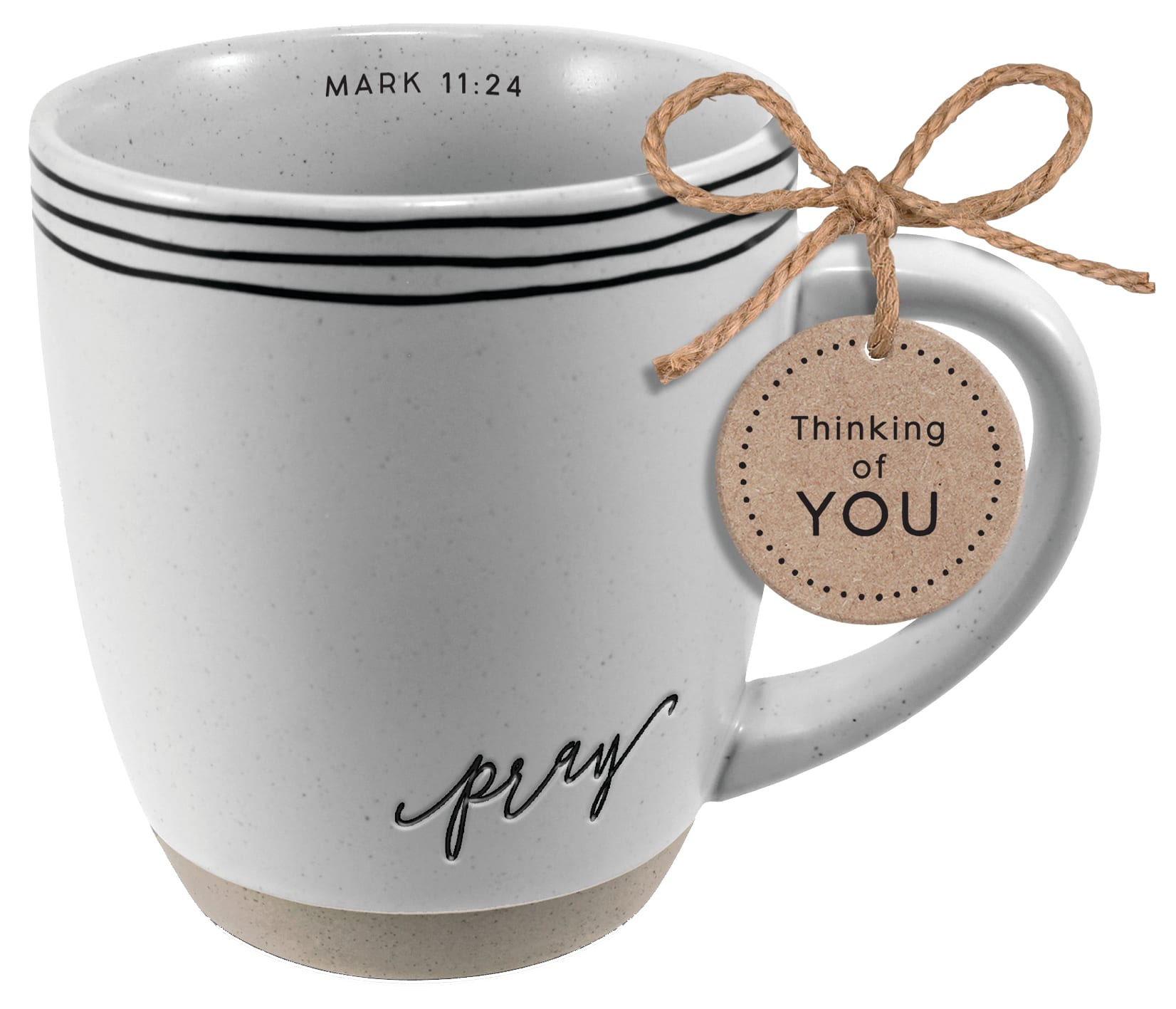 Ceramic Mug (414ml): Pray (Mark 11:24) Textured Etched Encouragement