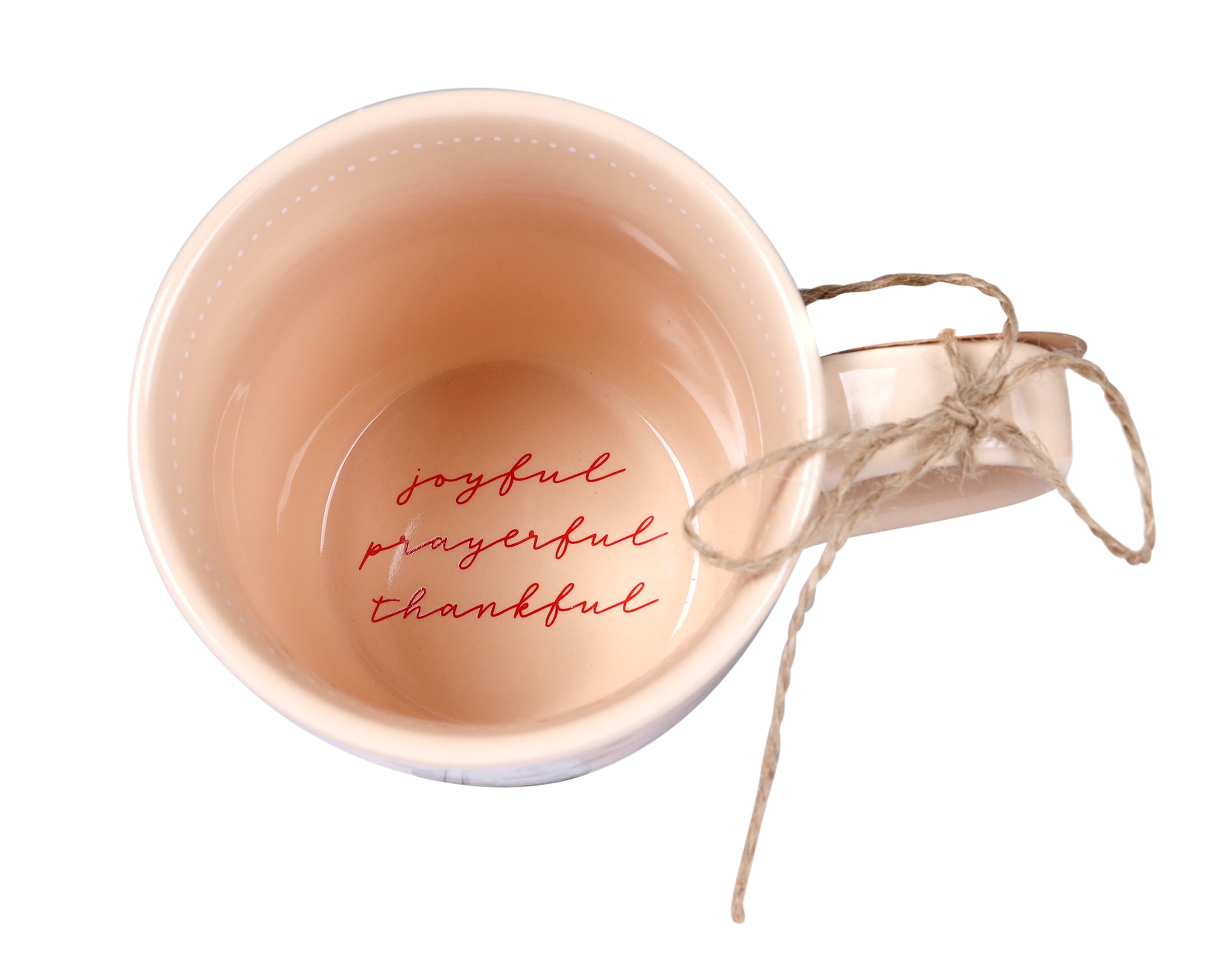 Ceramic Mug: Floral Flourishes, Joyful. Prayerful. Thankful. (1 Thess 5:16-18) (473 Ml)