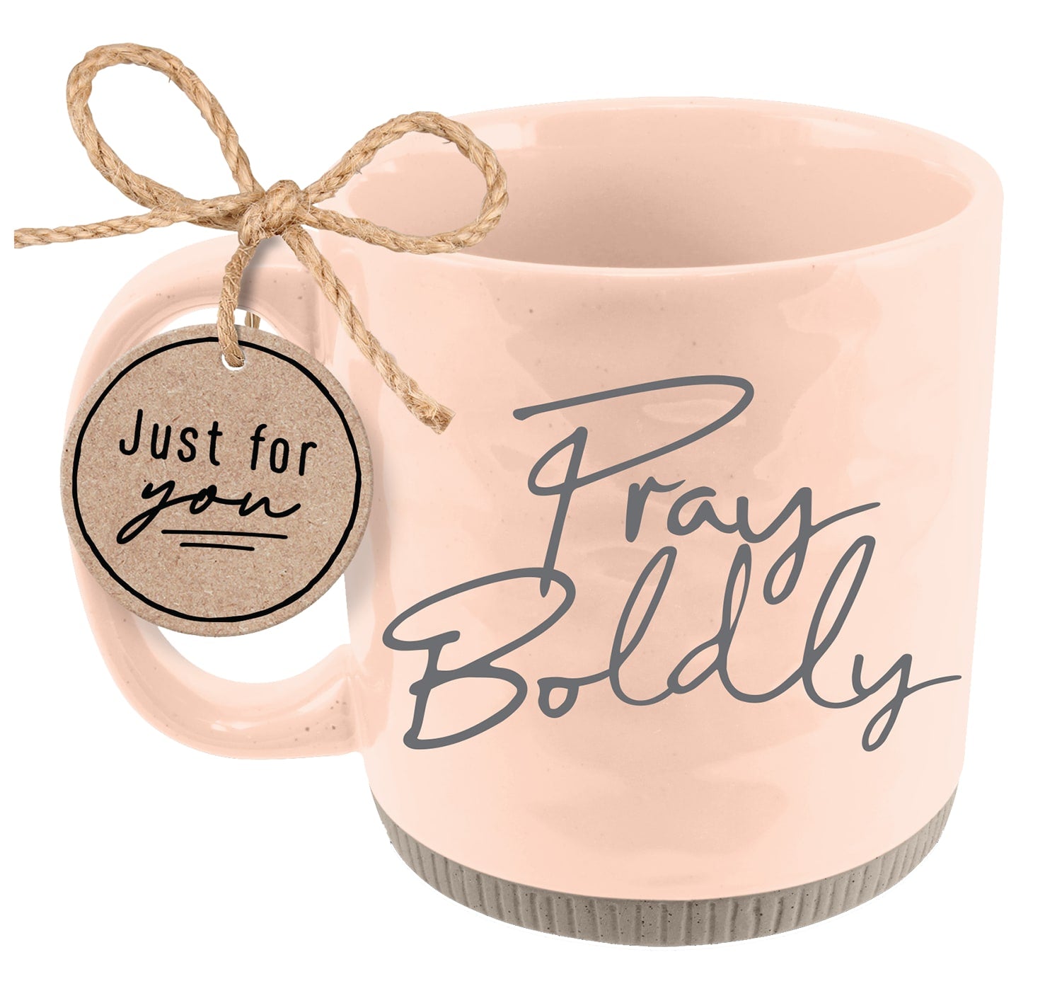 Ceramic Mug: Pray Boldly (Hebrews 4:16) Blush, Raw Bottom, Powerful Words (473 Ml)