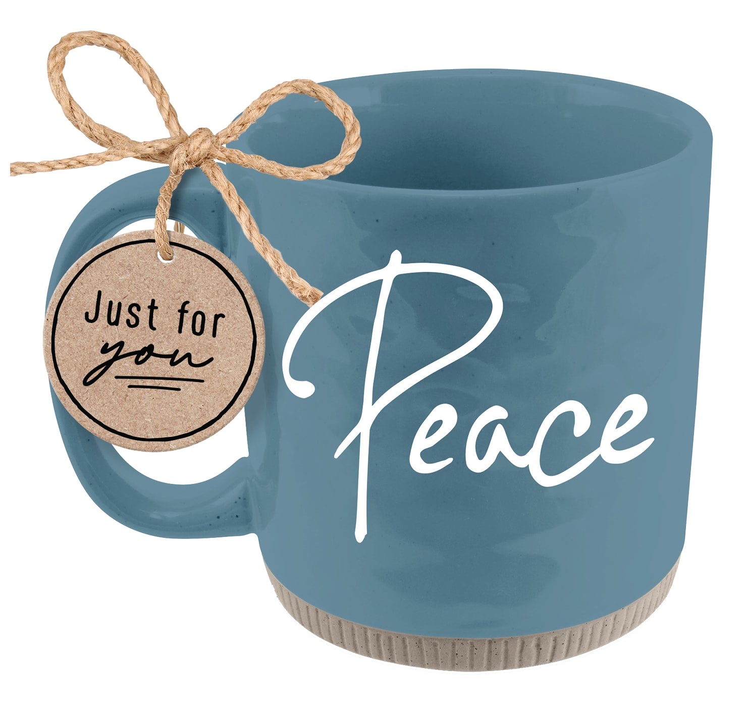 Ceramic Mug: Peace (Romans 15:16) Light Blue, Raw Bottom, Powerful Words (473 Ml)
