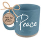 Ceramic Mug: Peace (Romans 15:16) Light Blue, Raw Bottom, Powerful Words (473 Ml)