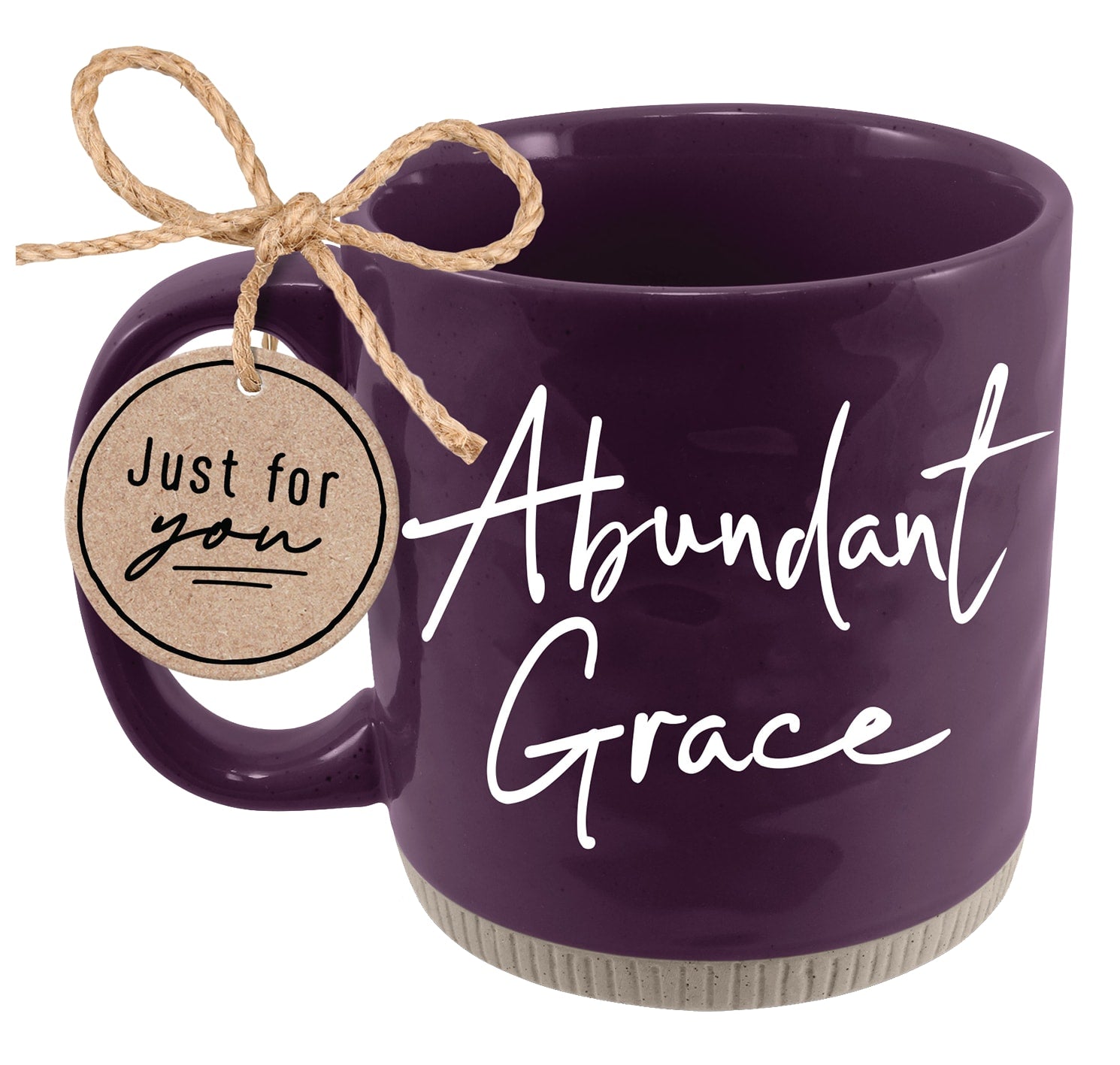 Ceramic Mug: Abundant Grace (Hebrews 4:16) Purple, Raw Bottom, Powerful Words (473 Ml)