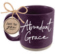 Ceramic Mug: Abundant Grace (Hebrews 4:16) Purple, Raw Bottom, Powerful Words (473 Ml)